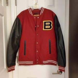 Boston Harbour Varsity Style Leather Jacket